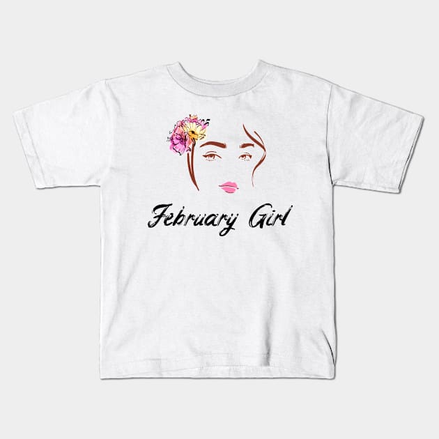 february girl Kids T-Shirt by D_creations